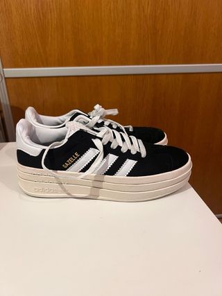 Adidas Gazelle Plataforma Negro Blanco