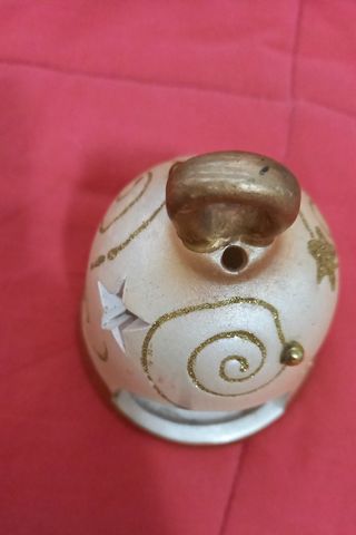 Portacandela campanella natalizia oro e bianco