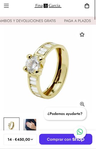 Anillo Oro 18k Fina Garcia Talla 14