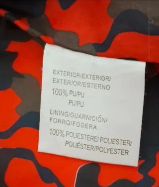 Cazadora roja efecto piel mujer