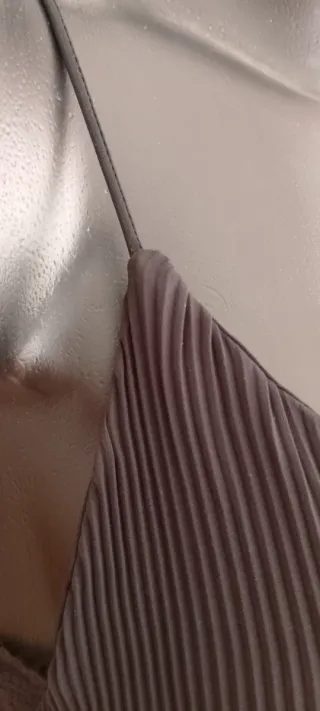 Top Zara tirantes plisado encaje negro