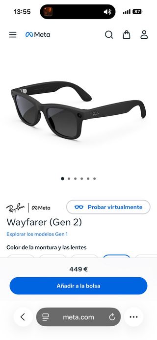 Ray-Ban Meta Wayfarer Gen 2 Gafas Grafito