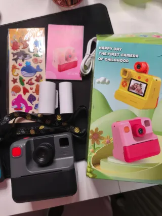 Cámara Instantánea Infantil Rosa y Amarilla