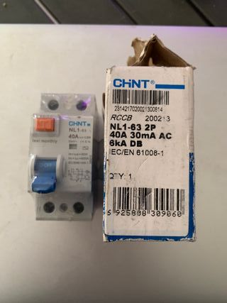 Interruptor Diferencial Chint NL1-63 40A 2P 30mA