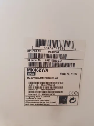 ¡Negociable! iMac Apple Plata y Blanco