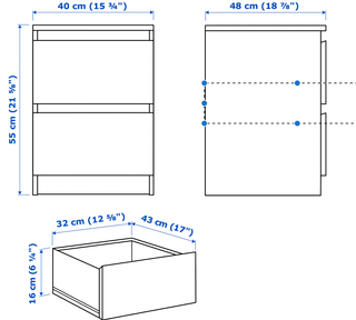 Comodino Malm Ikea Nero