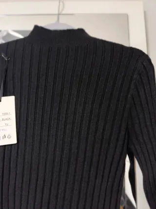 Jersey negro canalé