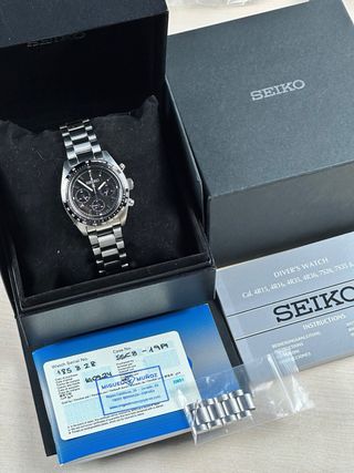Seiko Speedtimer Cronografo Nero Acciaio