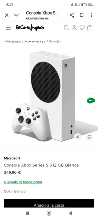 Consola Xbox Series S Bianca 512GB