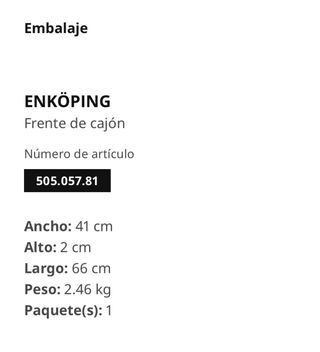 Frente de cajón ENKÖPING IKEA blanco 60 x 40