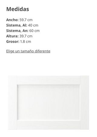 Frente de cajón ENKÖPING IKEA blanco 60 x 40