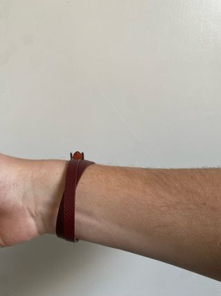 Pulsera Hermès Doble Vuelta Marrón y Naranja.