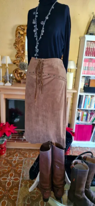 Falda midi Nobuk cordones corsé Talla/42/44