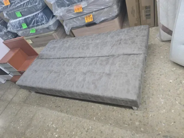 Sofá Cama Plegable Beige Cuero