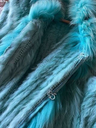 Chaleco de piel turquesa talla única