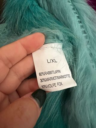 Chaleco de piel turquesa talla única