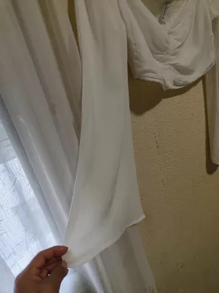 Blusa Stradivarius manga larga blanca Talla L