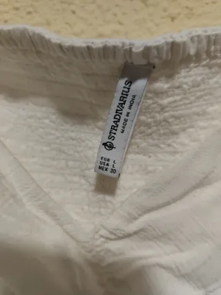 Blusa Stradivarius manga larga blanca Talla L