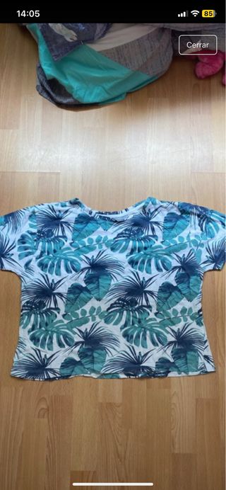 Camiseta hojas manga corta