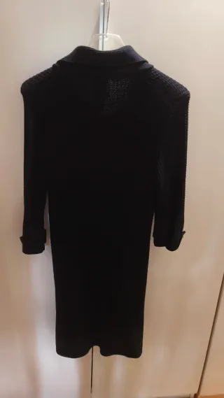Abrigo Massimo Dutti Algodón y Seda Negro
