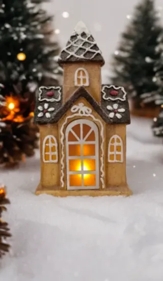 Casa Pan de Jengibre Decorativa XL con luz led