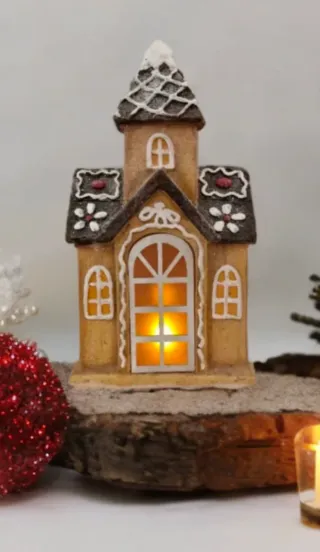 Casa Pan de Jengibre Decorativa XL con luz led