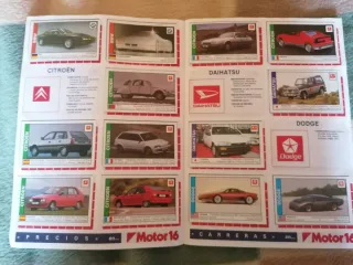 Álbum Cromos Coches Motor 16 Cusco completo.