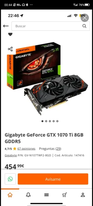 Gigabyte GeForce GTX 1070 Ti 8GB GDDR5