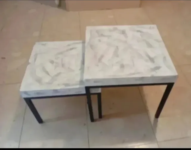 Mesas nido pintadas a mano