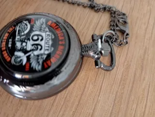 Reloj de bolsillo Cadena Motero Route 66