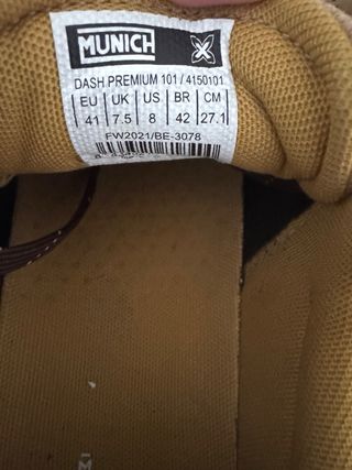 Zapatillas Munich Talla 41 Marrón y Amarillo