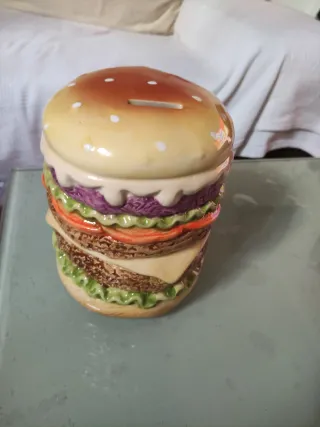 Porta monete a forma di hamburger in ceramica da 19 cm