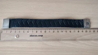 Pulsera negra de cuero trenzado