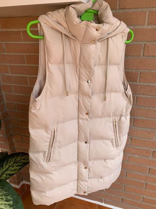 Parka sin mangas ZARA Talla S Beige