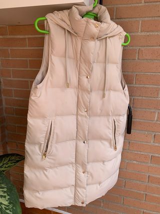 Parka sin mangas ZARA Talla S Beige