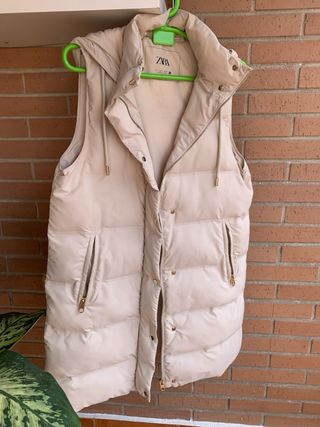 Parka sin mangas ZARA Talla S Beige