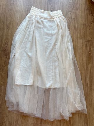 Falda de tul beige talla única