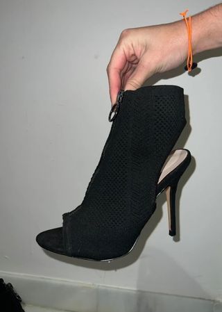 Botines Zara Tacón Peep Toe Cremallera
