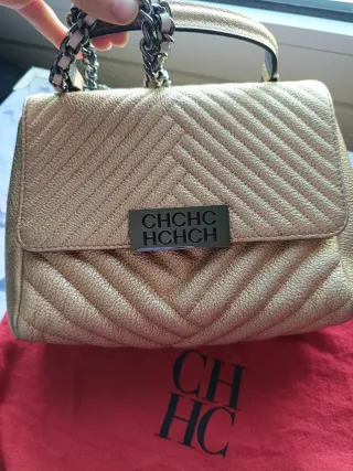 Bolso Carolina Herrera. Oiel Dorado. Asa y Cadena