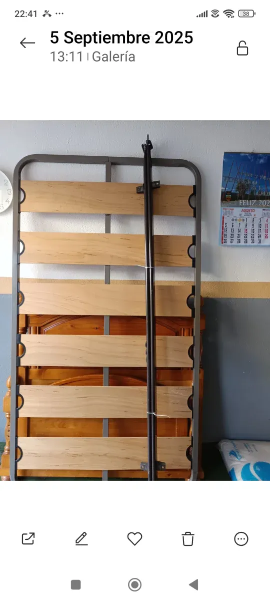 Somier madera maciza y cabecero 105 y pie