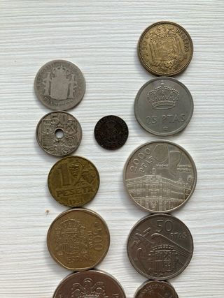 Lote Monedas: Céntimos y Pesetas Españolas
