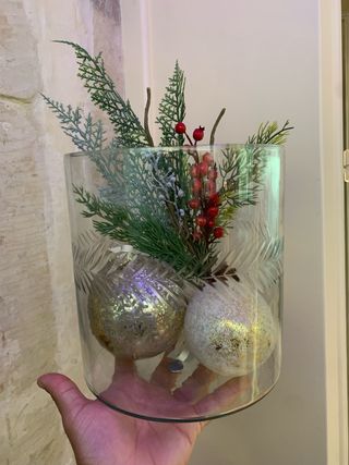 Vaso decorativo in vetro trasparente