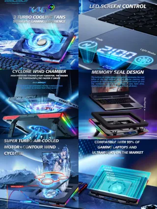Potente Enfriador Ordenador Portátil Coolcold