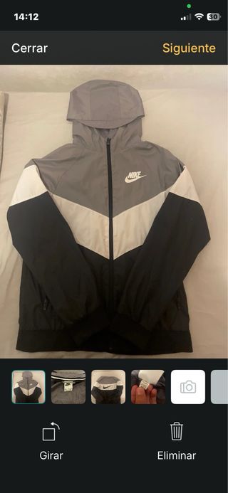 Chaqueta Cortavientos Nike Gris/Blanco/Negro