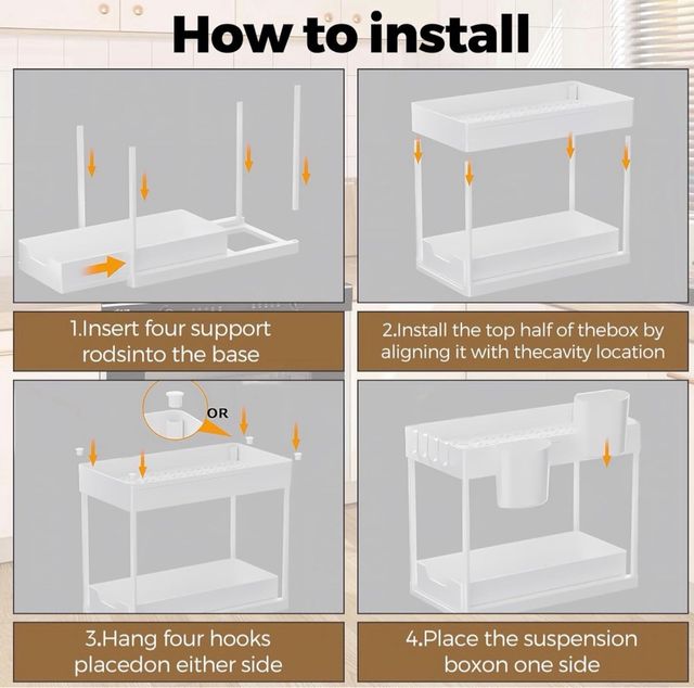 Scaffale organizzatore sotto lavandino