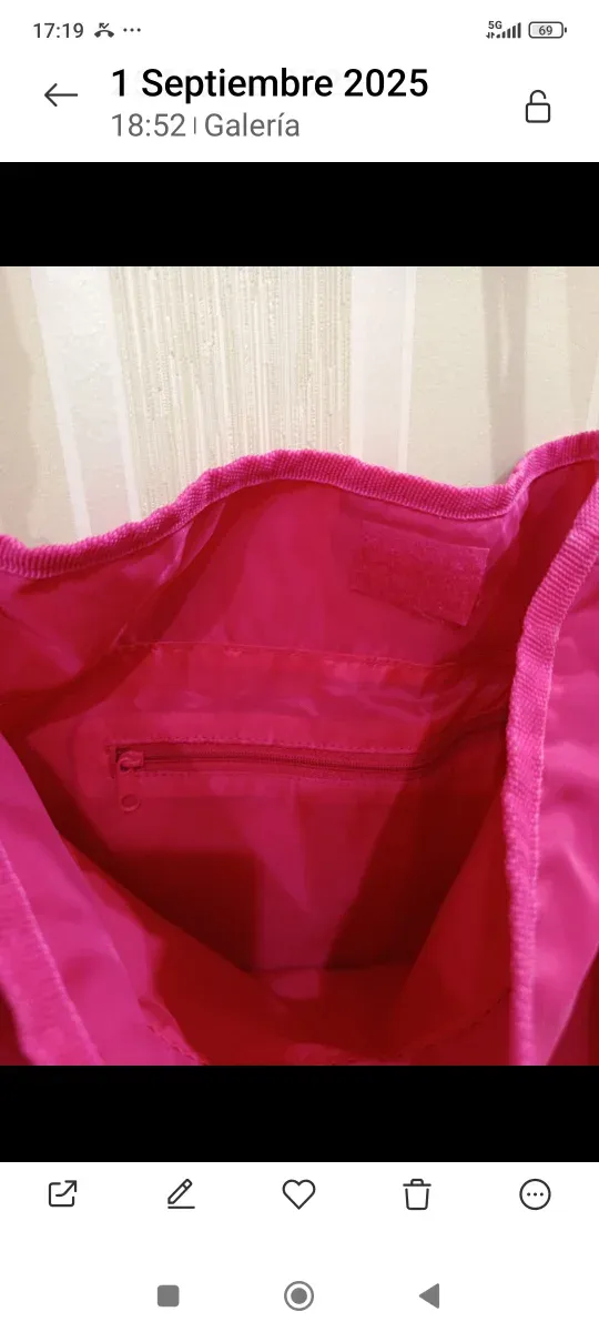 Bolsa Nylon Rosa Nueva