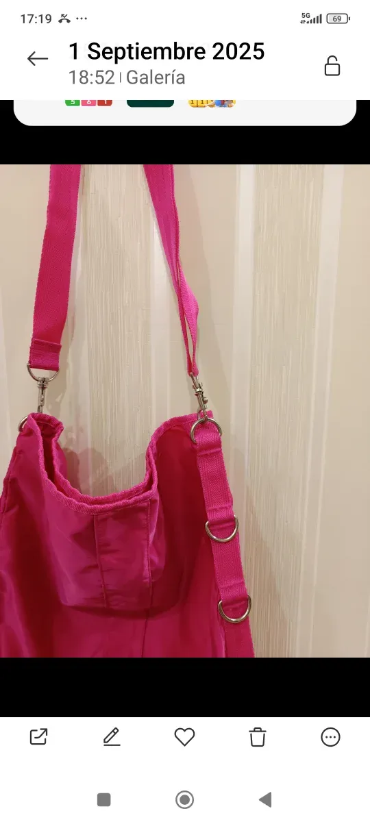 Bolsa Nylon Rosa Nueva
