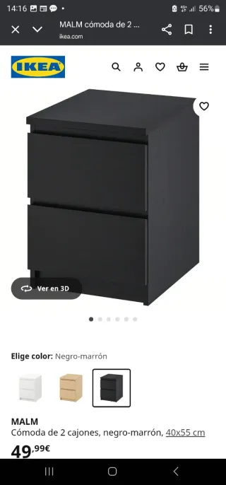 Mesita de noche Ikea (Malm)