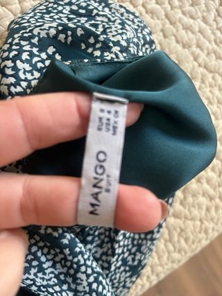 Vestido verde azulado estampado blanco