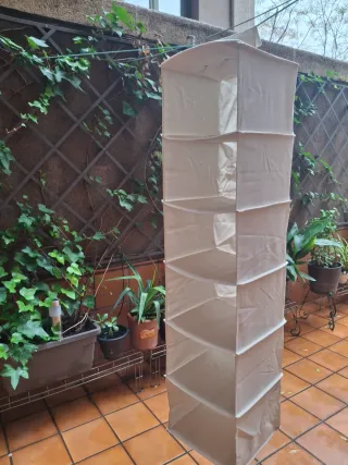 Organizador de tela colgante beige